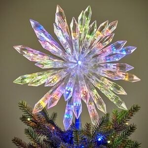 12" GE Color Choice 37 Count Lights Clear Color Changing Christmas Tree Topper